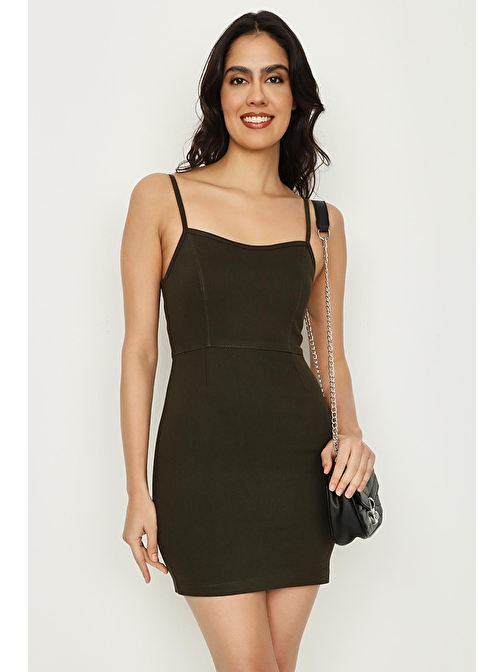 Kadın Askılı Mini Bodycon Elbise