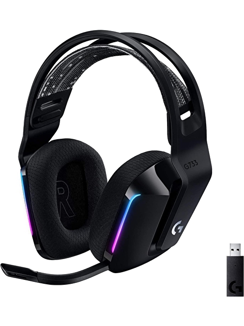 Logitech G733 LightSpeed 7.1 Surround Kablosuz Mikrofonlu Kulak Üstü Oyuncu Kulaklığı Siyah