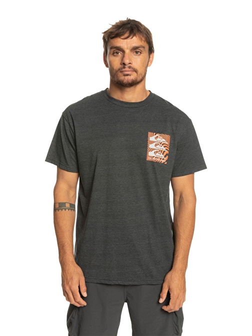 Quiksilver Eqyzt07205  Warped Patterns Erkek Tişört Antrasit L