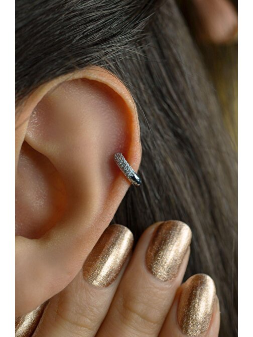 Mini Bombeli Halka Tragus Piercing Helix Kıkırdak