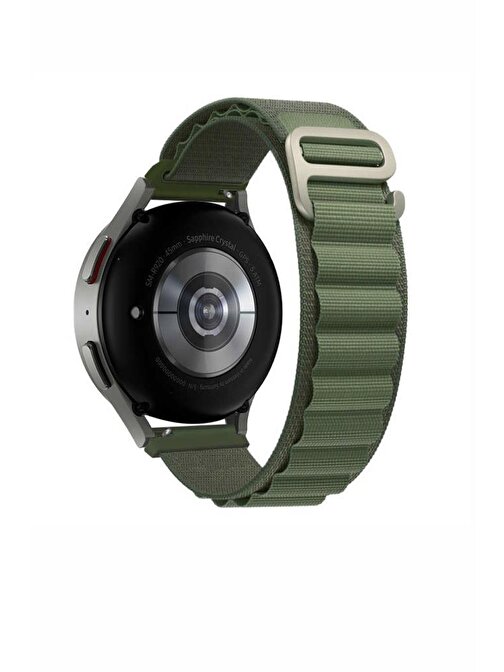 Ceponya KRD74 Samsung Galaxy Gear S3 22 mm Hasır Tokalı Akıllı Saat Kordonu Yeşil