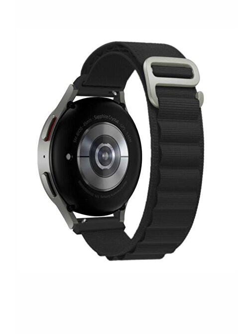 Ceponya KRD74 Samsung Galaxy Gear S3 22 mm Hasır Tokalı Akıllı Saat Kordonu Siyah