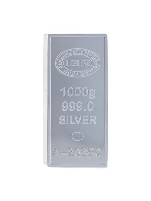 İAR AgaKulche İAR 1000 Gram / 1 Kilo Külçe Gümüş 999.0 Saflıkta