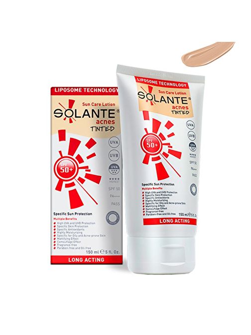 Solante Acnes Tinted Spf50 Güneş Losyonu 150 ml