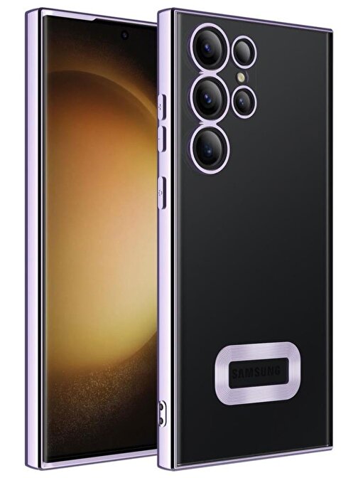 Musal Galaxy S23 Ultra Kılıf Köşeleri Renkli Şeffaf Kamera Korumalı Silikon Luxury Kapak