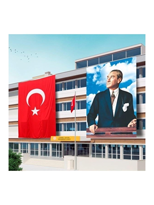 Alsepeteavm Atatürk Posteri Ve Türk Bayrağı Raşel Kumaş 300x450