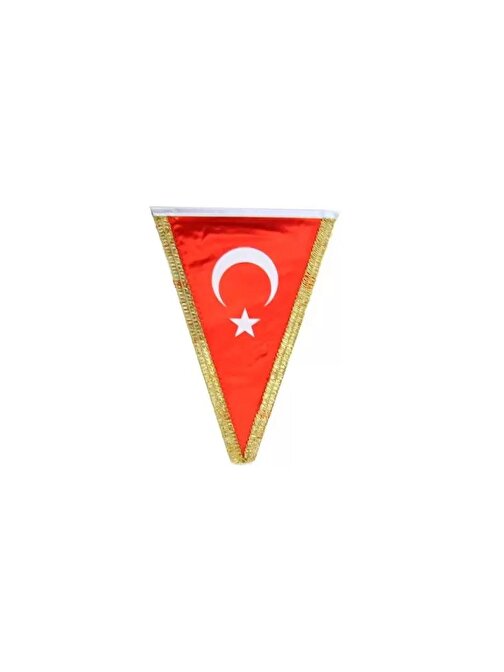 Alsepeteavm Türk Bayrağı Üçgen Simli 20x30 cm