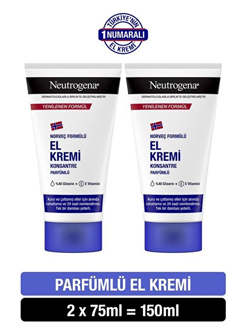 Neutrogena Norveç Formülü El Kremi Parfümlü 75 ml x 2 Adet