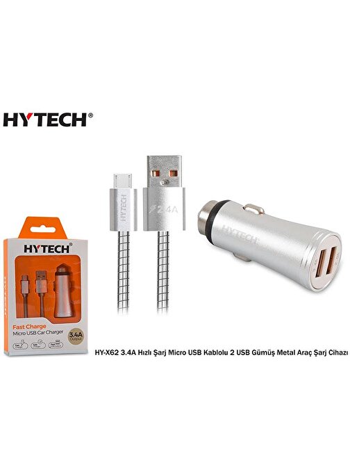 Hytech Hy-X62 3.4A Hızlı Şarj Micro Usb Kablolu 2