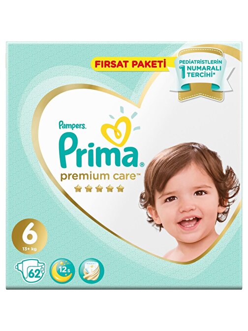 Prima Premium Care 6 Numara Fırsat Paketi Bebek Bezi 62 Adet