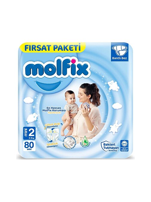 Molfix 3-6 Kg 2 Numara Fırsat Paketi Bebek Bezi 80 Adet
