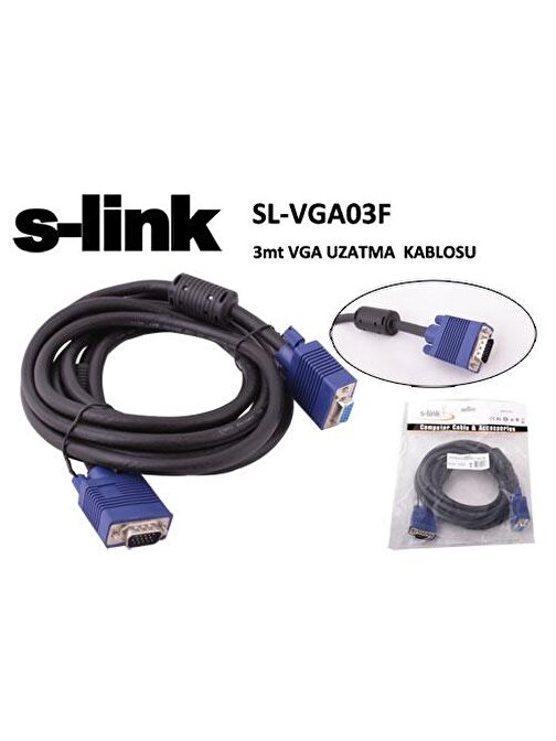 S-Link Sl-Vga03F 3Mt E-D Ekran Kartı Vga Uzatma