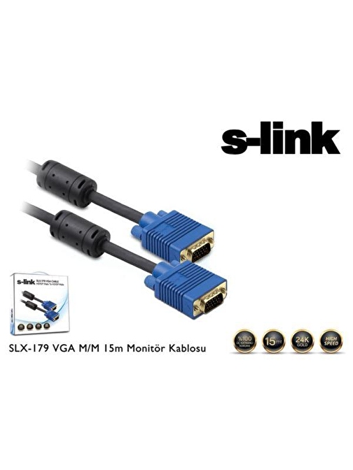 S-Link Slx-179 Vga M-M 15M Monitör Kablosu