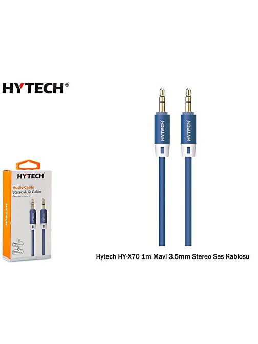 Hytech Hy-X70 1M Mavi 3.5Mm Stereo Ses Kablosu