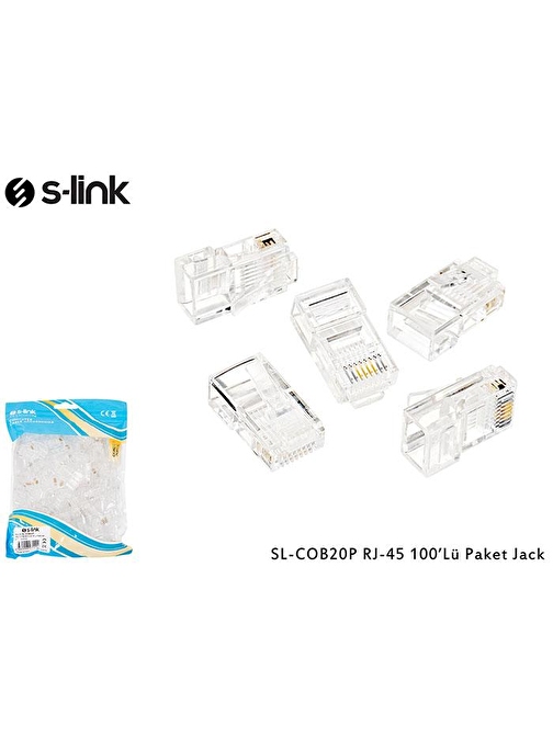 S-link SL-COB20P RJ-45 100 Lü Paket Jack UTP (Yeni Nesil)