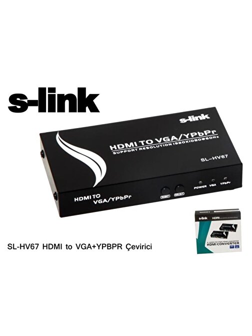 S-Link Sl-Hv67 Hdmı To Vga+Ypbpr Çevirici Adaptör