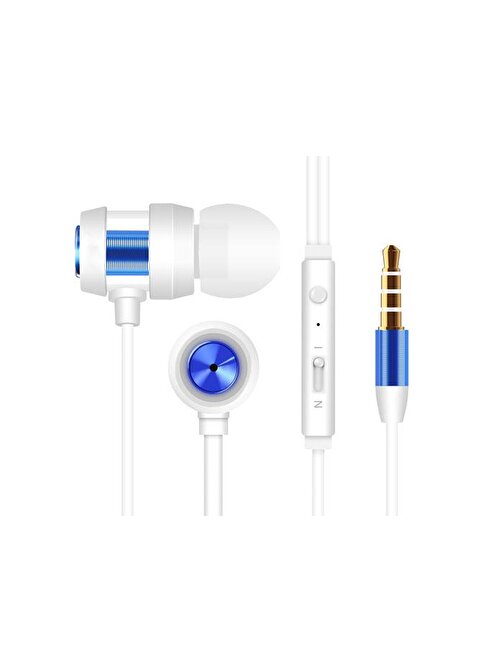 Snopy Sn-J01 Beyaz Mavi Kulak İçi Tek Jaklı Kulaklık