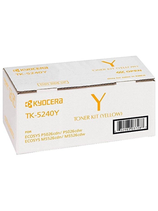 Kyocera Tk-5240Y Ecosys M5526Cdn-5526Cdw P5026Cdn-5026Cdw Yellow Sarı Orjinal Fotokopi Toneri 3.000 Sayfa