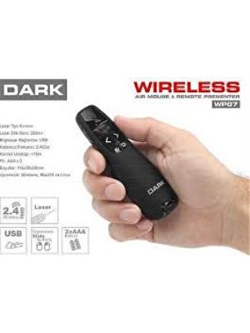 Dark Wp07 Kırmızı Lazerli Wireless Presenter