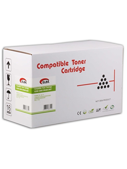 Elba Lexmark E250-E350-E352-E45 Uyumlu Doldurmalı Muadil Siyah Toner