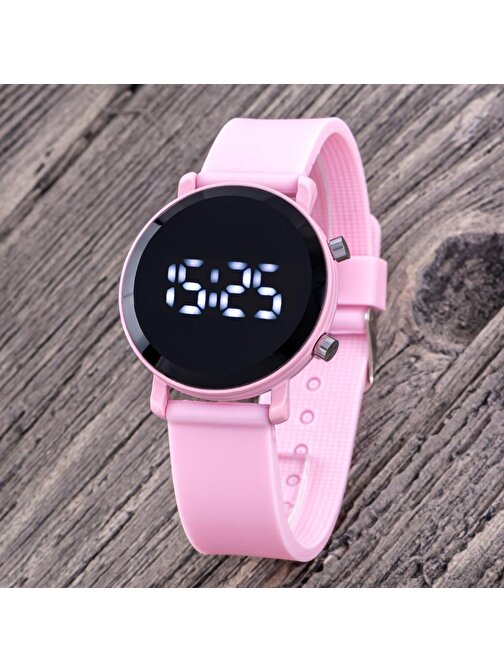 Pembe Renk Çocuk Saati - Saat Öğretici Led Watch Kadran Kız Çocuk Saati ST-304312