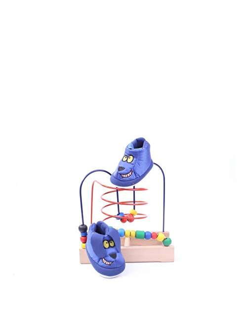 Dr Terlik 689 Erkek Çocuk Lacivert Emoji Desenli Ev-Halı Ayakkabısı