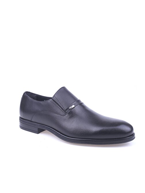 Fosco 2907 Erkek Siyah Hakiki Deri Bağcıksız Klasik Ayakkabı