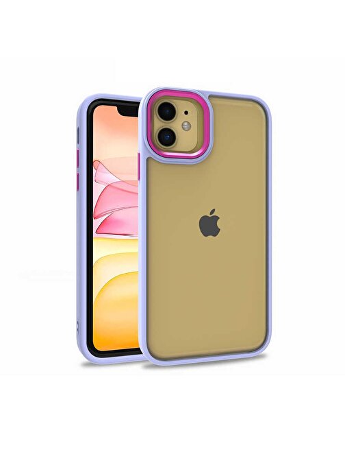 Teleplus iPhone 11 Kılıf Renkli Bumper Hybrid Flora Silikon