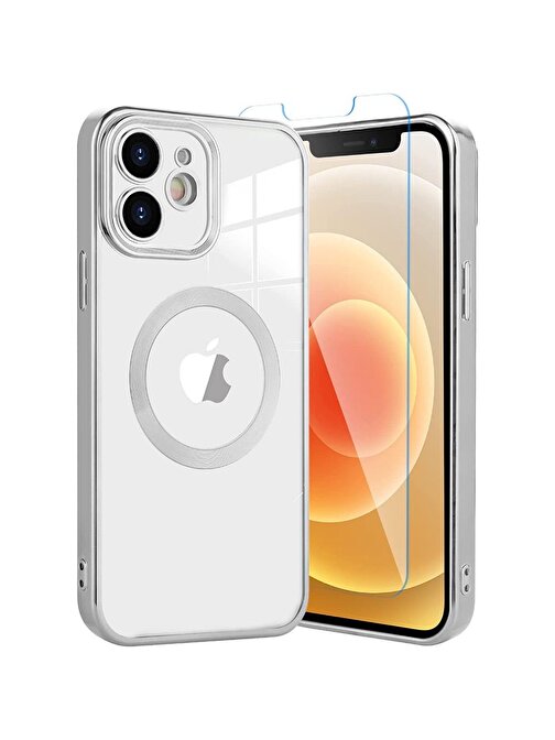 Teleplus iPhone 12 Kılıf Kamera Korumalı Omega Lazer Silikon  Nano Ekran Koruyucu
