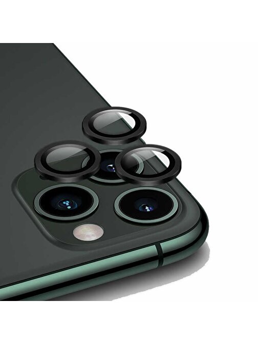 Teleplus CL-02 Apple iPhone 11 Pro Metal Kamera Lens Koruyucu Siyah
