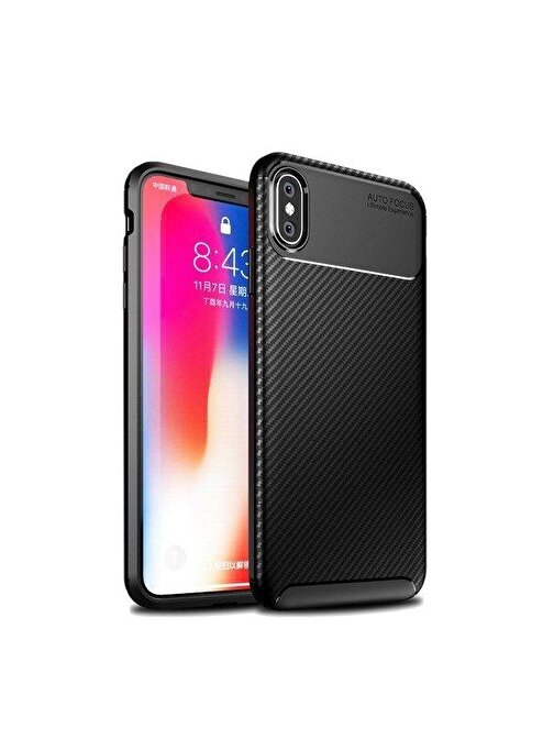 Teleplus iPhone XS Max Kılıf Ultra Soft Negro Karbon Silikon