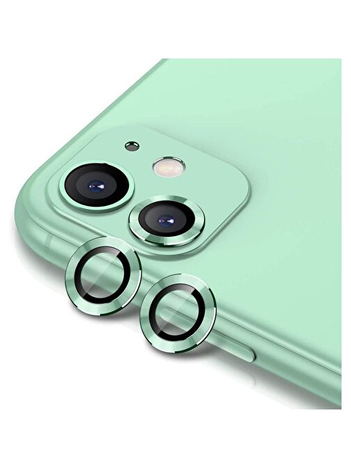 Teleplus CL-02 Apple iPhone 11 Metal Kamera Lens Koruyucu Yeşil