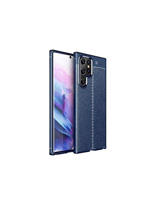 Teleplus Samsung Galaxy S22 Ultra 5G Kılıf Deri Dokulu Silikon