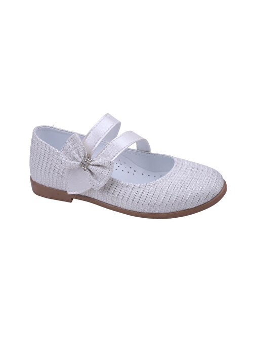 Walkenzo Ortaç 2081 Kız Çocuk Balerin Fiyonk Cırtlı Babet Ayakkabı
