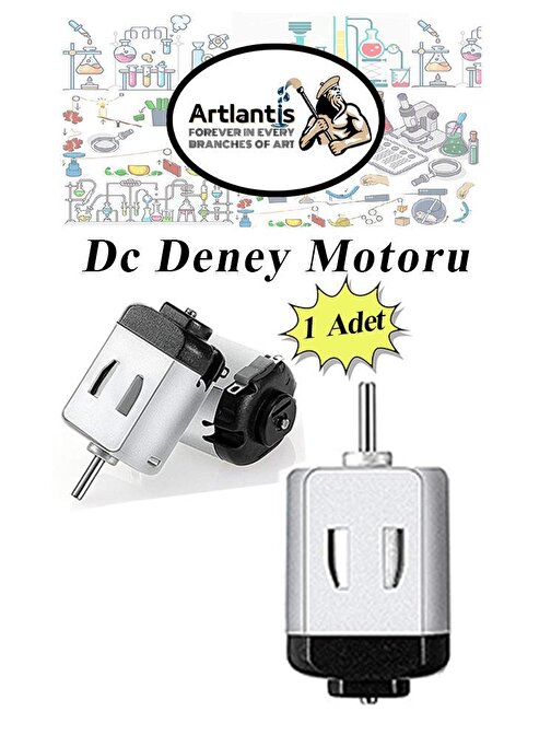 Artlantis Deney Motoru 3 Volt 1 Adet 3v - 6 v Dc Yüksek Devir Dinamo Motoru Okul Hobi Mini Motor 2 Adet Pille Çalışır