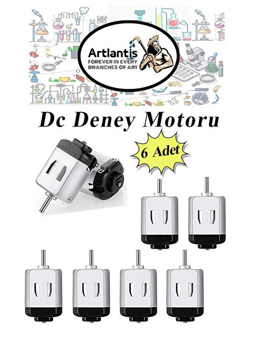 Artlantis Deney Motoru 3 Volt 6 Adet 3v - 6 v Dc Yüksek Devir Dinamo Motoru Okul Hobi Mini Motor 2 Adet Pille Çalışır