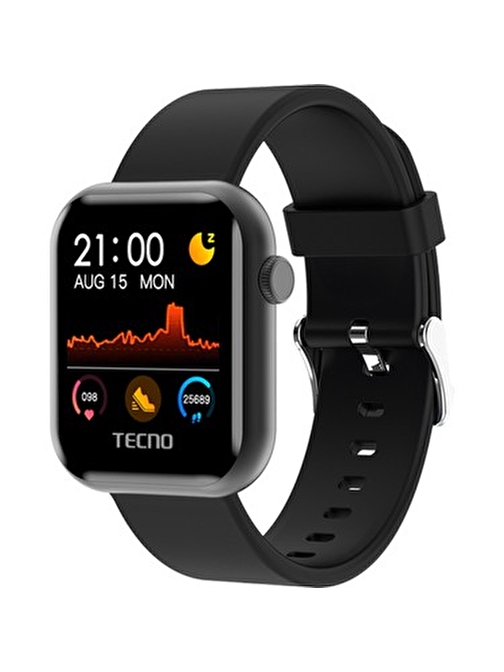 Tecno Watch 1 Android - iOS Uyumlu Akıllı Saat Siyah