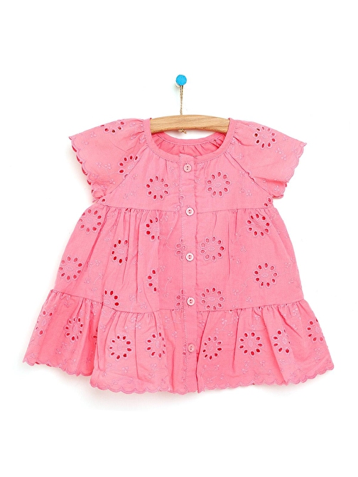 HelloBaby Kız Bebek Cheerful Summer Flowers Elbise Pembe 1 Yaş