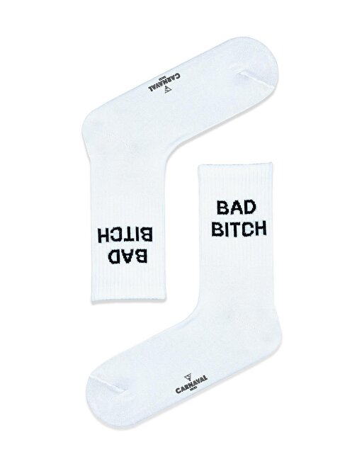 Bad Bitch  Desenli Renkli Çorap