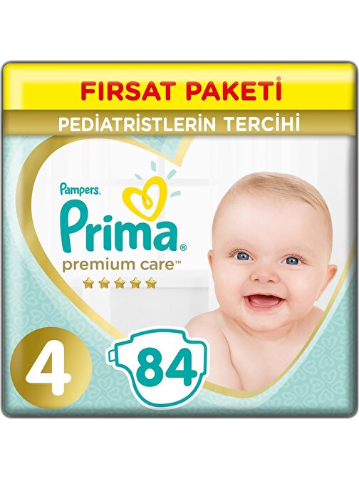 Prima Premium Care 7 - 14 kg 4 Numara Fırsat Paketi Bebek Bezi 84 Adet
