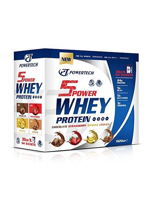 Powertech 5Power Whey Protein 30Gr x 72 Saşe Mix 2160 gr