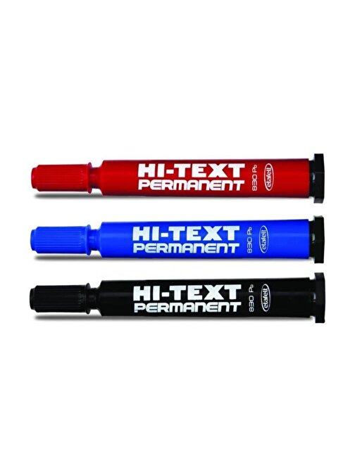 Hi-Text 830 PB Yuvarlak Uç Koli Kalemi 3 Renk Kırmızı Siyah Mavi