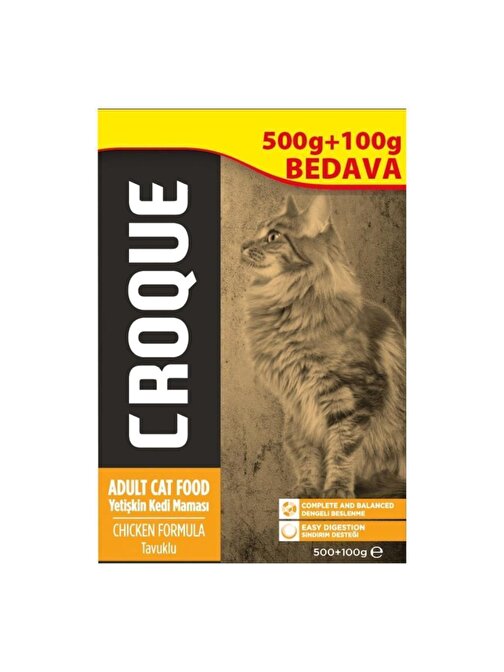 Croque Tavuklu Yetişkin Kedi Mama 500+100 gr