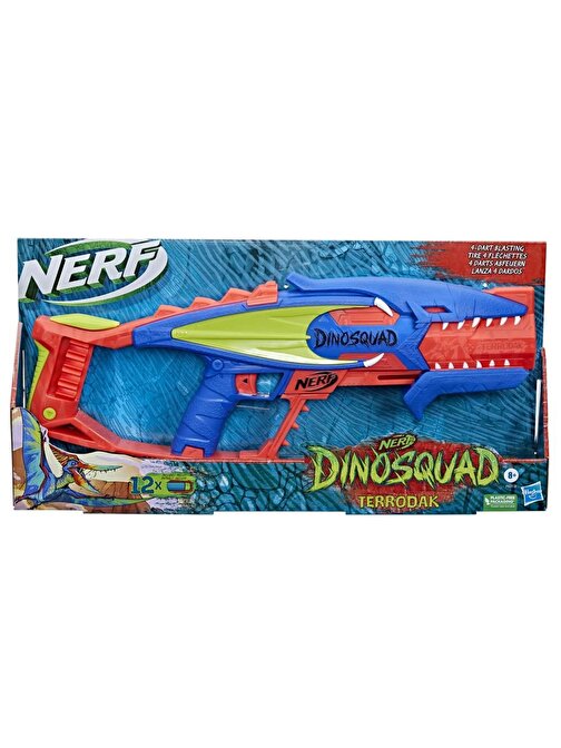 Nerf Dinosquad Terrodak F6313 Sert Plastik Çocuklar İçin Küçük Dart Tabancası 5 - 7 Yaş Mavi