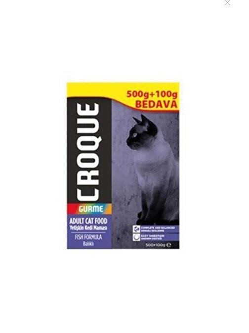 Croque Balıklı Gurme Yetişkin Kedi Mama 500+100 gr