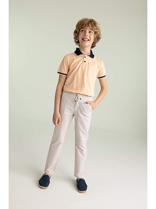 Erkek Çocuk Regular Fit Keten Görünümlü Pantolon Z1706A623SM