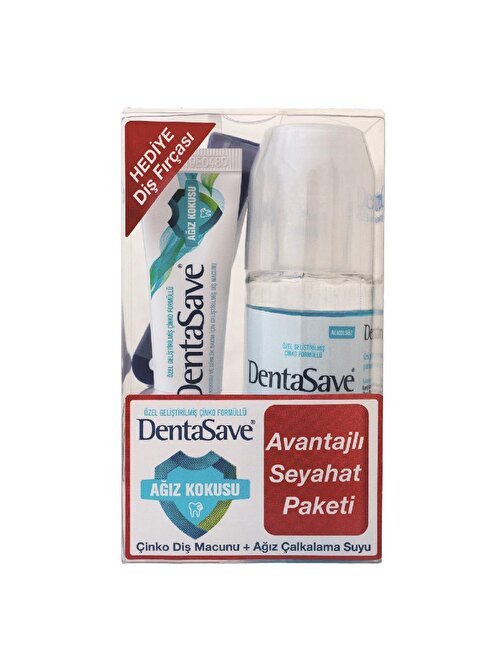 Denta Save Seyahat Paketi Çinko Diş Macunu 15 ml + Alkolsüz Ağız Çalkalama Suyu 95 ml