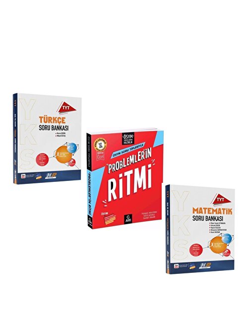 Akm Kitap Arı Problemlerin Ritmi Hız ve Renk TYT Türkçe ile Matematik Soru Bankası 3 Kitap Set