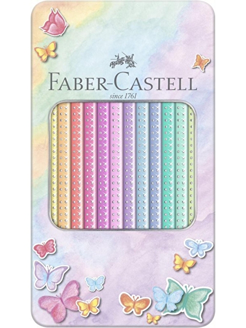 Faber Castell Parlak Pastel Kuru Boyama Kalemi 12'li Çok Renkli