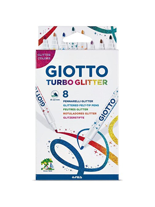 Giotto Simli Keçeli Kalem Turbo Glitter 8'li FT42580